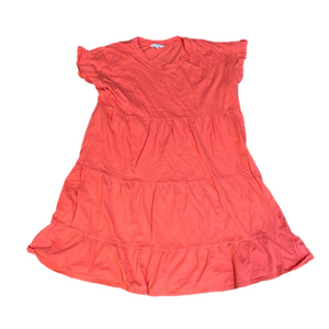 coral size small time and tru t shirt flowy dress with ruffle sleeves